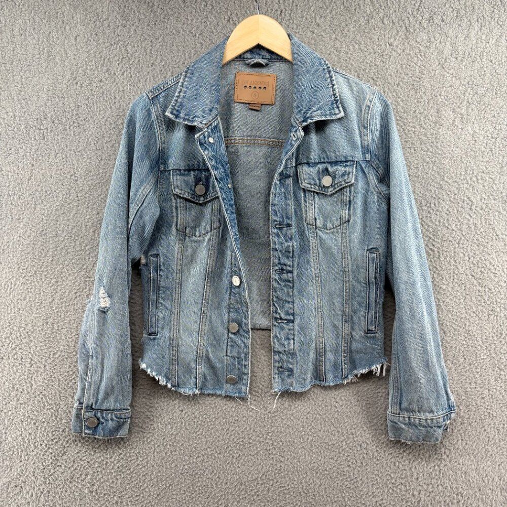 BLANK NYC Distressed Raw Hem Denim Jacket Size Small